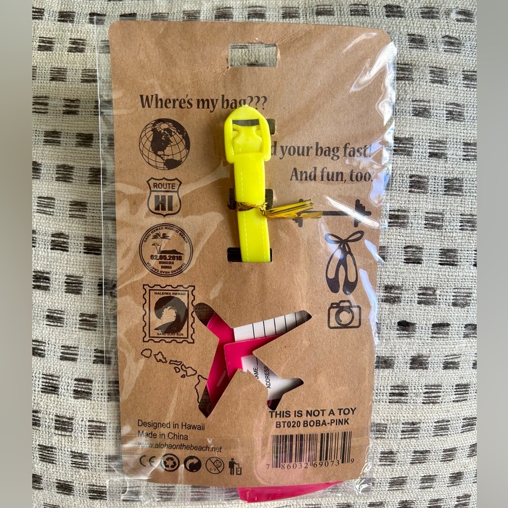 Boba Tea Character Bag Tag Aloha on the Beach Luggage Purse Tag New with… 3/$15✅ - Picture 2 of 2